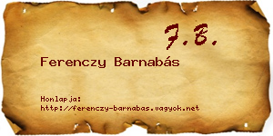 Ferenczy Barnabás névjegykártya