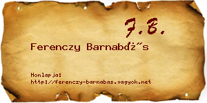 Ferenczy Barnabás névjegykártya