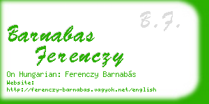 barnabas ferenczy business card